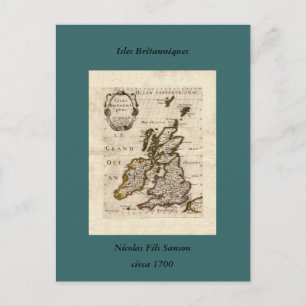 Postal Isles Britanniques - 1700 Nicolas Fils Sanson Map