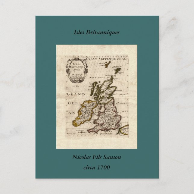 Postal Isles Britanniques - 1700 Nicolas Fils Sanson Map (Anverso)