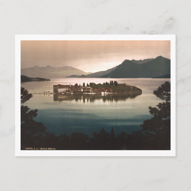 Postal Isola Bella by Moonlight, Lago Maggiore, Italia (Anverso)