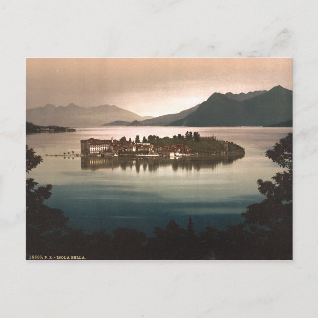 Postal Isola Bella by Moonlight, Lago Maggiore, Italia (Anverso)