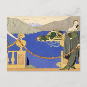 Postal Isola Bella, vestidos nocturnos diseñados por Redf