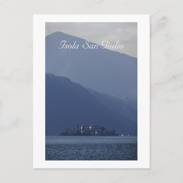 Postal Isola San Giulio, lago Orta, Italia (Anverso)