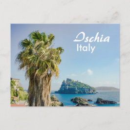 Postal Isquia en Italia Palm Tree con Castello Aragonés