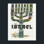 Postal Israel, Menorah, vintage aerolínea<br><div class="desc">Imagen perfecta para su nuevo diseño de impresión. Podría ser un buen regalo o un "toque final" para decorar la casa.</div>
