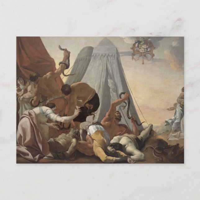 Postal Israelites afligidos con la serpiente descarada (Anverso)