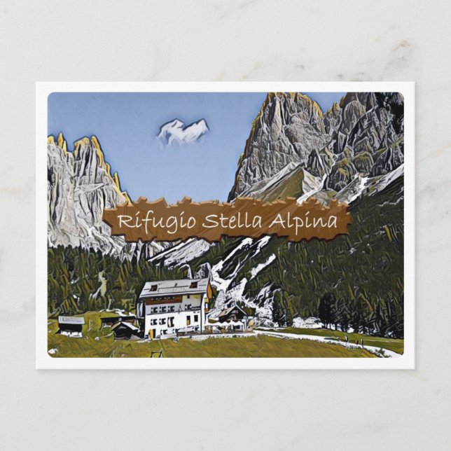 Postal It - refugio alpino Stella Alpina - Dolomiti - (Anverso)