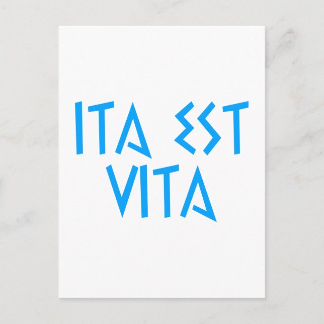 Postal ita est vita Latein latin (Anverso)