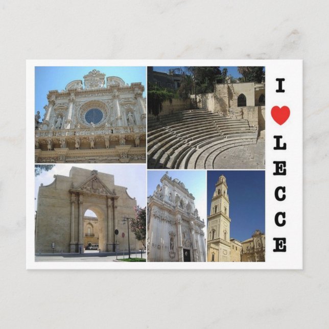 Postal Italia - Apulia - Salento - Lecce - I Love - (Anverso)