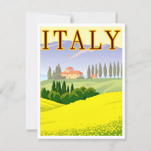Postal Italia Campos de primavera inspirados retro