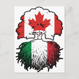 Postal Italia Canadiense Italiano Canadá Raíces Bandera