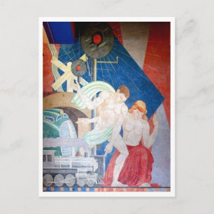 Postal Italia Carlo Ciampaglia Arte Mural Ferroviario
