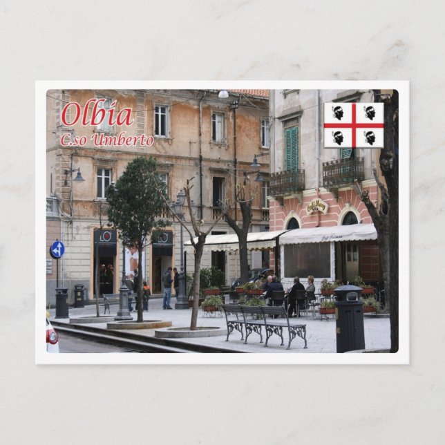 Postal Italia - Cerdeña - Olbia - Corso Umberto - (Anverso)