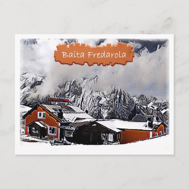 Postal Italia - choza alpina Baita Fredarola - Dolomiti (Anverso)