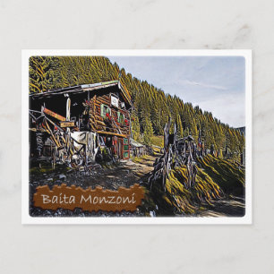 Postal italia - choza alpina Baita Monzoni - Dolomiti -