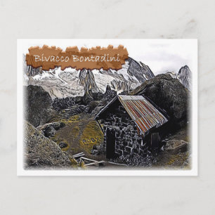 Postal Italia - choza alpina Bivacco Bontadini - Dolomiti