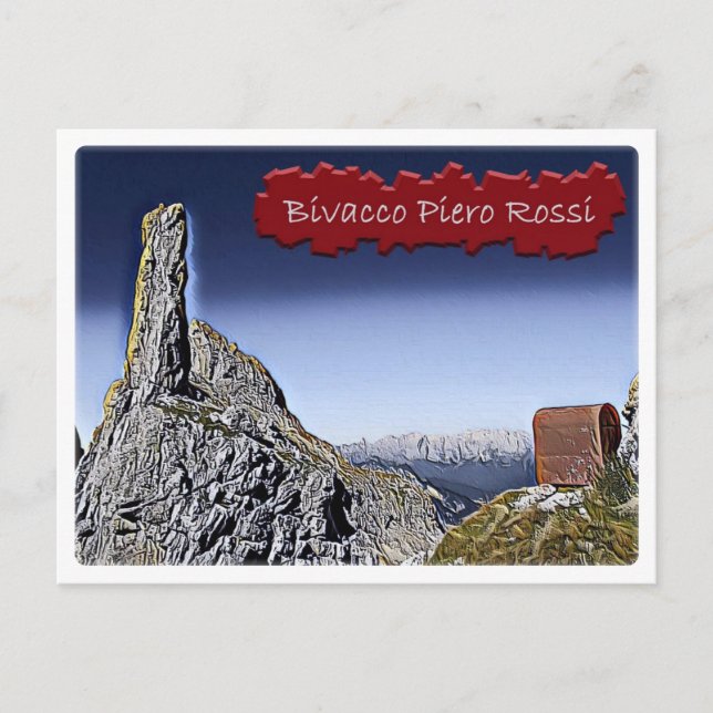 Postal Italia - choza alpina Bivacco Piero Rossi - Dolomi (Anverso)