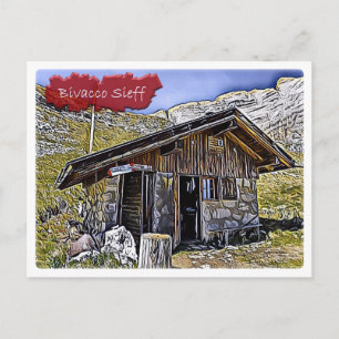 Postal Italia - choza alpina Bivacco Sieff - Dolomiti -