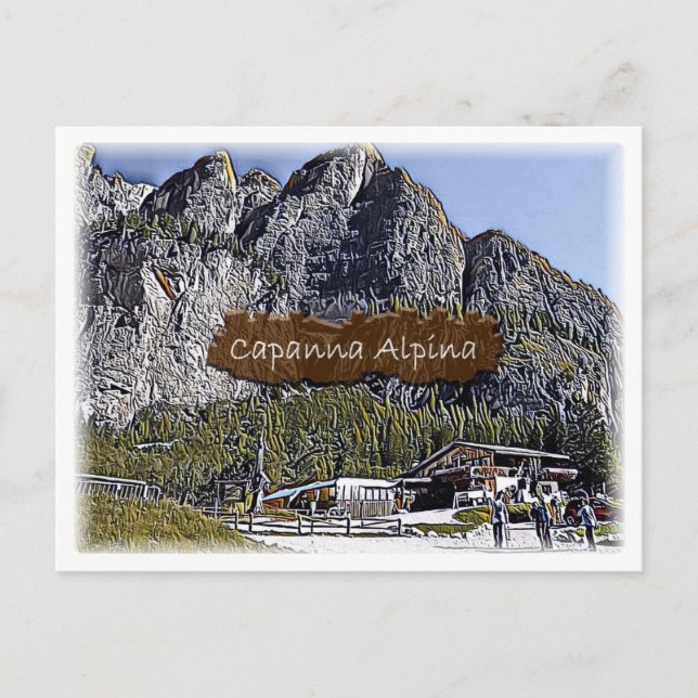 Postal Italia - choza alpina Capanna Alpina - Dolomiti (Anverso)