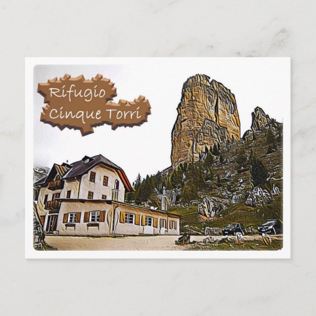 Postal Italia - choza alpina Cinque Torri - Dolomiti - (Anverso)