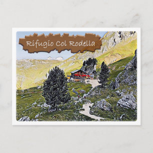 Postal Italia - choza alpina Col Rodella - Dolomiti