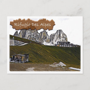 Postal Italia - choza alpina Des Alpes - Dolomiti