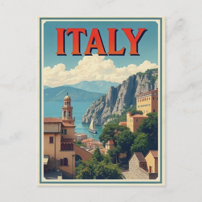 Postal Italia Cinque Terre Costa Italiana Viaje de cosech (Anverso)