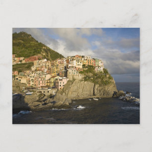 Postal Italia, Cinque Terre, Manarola. Aldea al acantilad