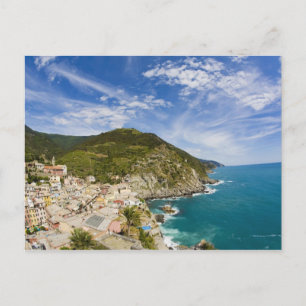 Postal Italia, Cinque Terre, Vernazza, Pueblo en la Lader