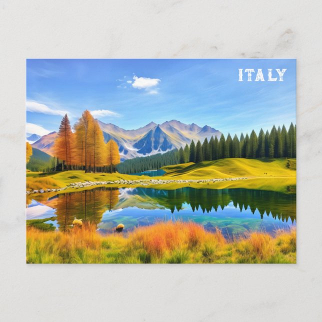 Postal Italia Dolomitas Alpes Viajes acuáticos (Anverso)