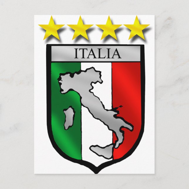 Postal italia escudo la bandera italiana italia mapas de  (Anverso)
