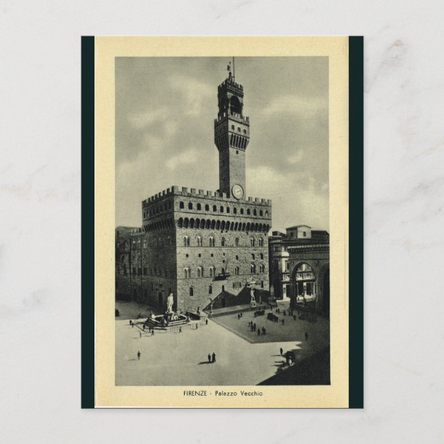 Postal Italia, Florencia, Firenze, 1908, Palazzo Vecchio (Anverso)