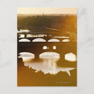 Postal Italia, Florencia, Ponte Vecchio y el río Arno en