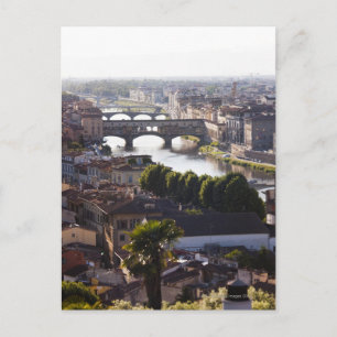 Postal Italia, Florencia, Ponte Vecchio y Río Arno
