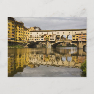 Postal Italia, Florencia, reflexiones en el río Arno