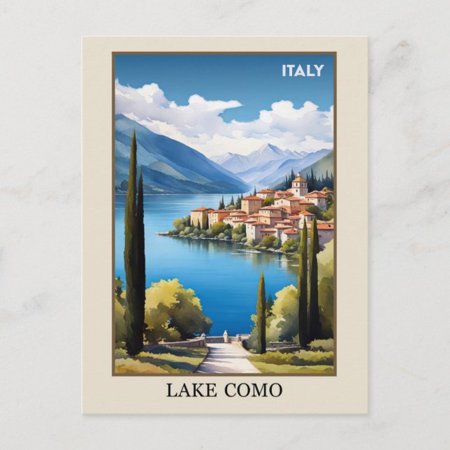Postal Italia Lago de Como Viaje Antiguo (Anverso)