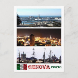 Postal Italia - Liguria - Génova - Mosaico - Puerto -