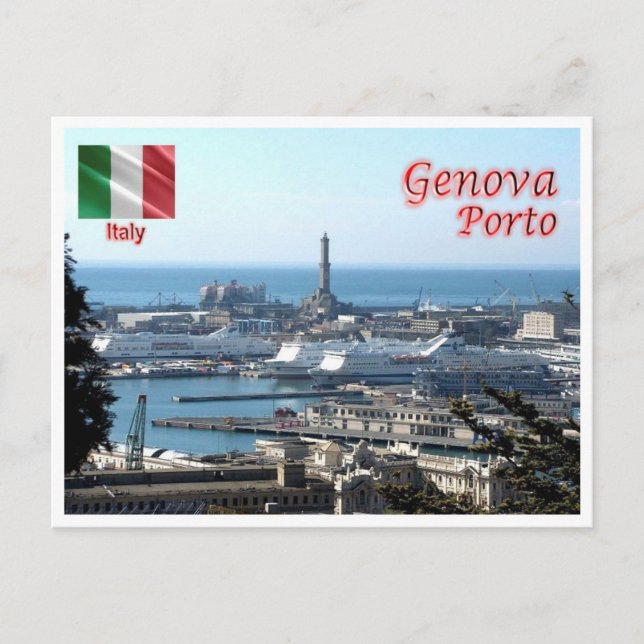 Postal Italia - Liguria - Génova - Puerto - (Anverso)