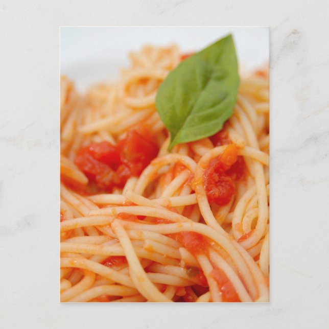Postal Italia, Orta, Lago de Orta, espaguetis con tomate (Anverso)