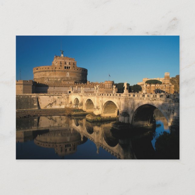 Postal Italia, Roma, Castel Sant'Angelo y río (Anverso)
