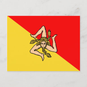 Postal Italia, Sicilia, bandera siciliana
