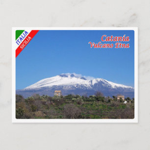 Postal Italia - Sicilia - Catania - Etna con nieve -
