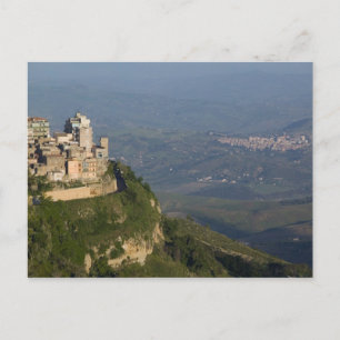Postal Italia, Sicilia, Enna, vista de la ciudad desde Ro