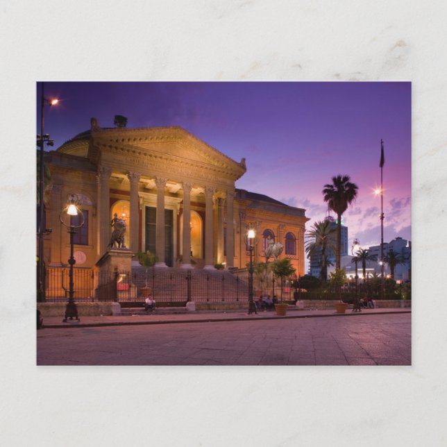 Postal Italia, Sicilia, Palermo, Teatro Massimo Opera (Anverso)