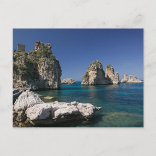 Postal Italia, Sicilia, Scopello, Rocas por Tonnara
