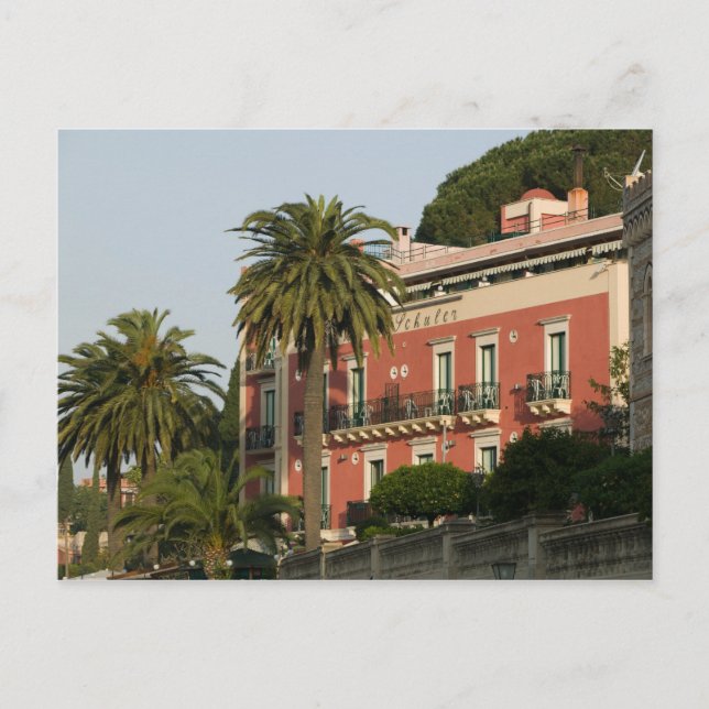 Postal ITALIA, Sicilia, TAORMINA: Hotel Schuler (Anverso)