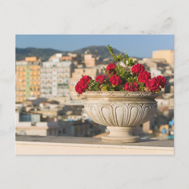 Postal Italia, Sicilia, Termini Imerese, View & Flowers (Anverso)