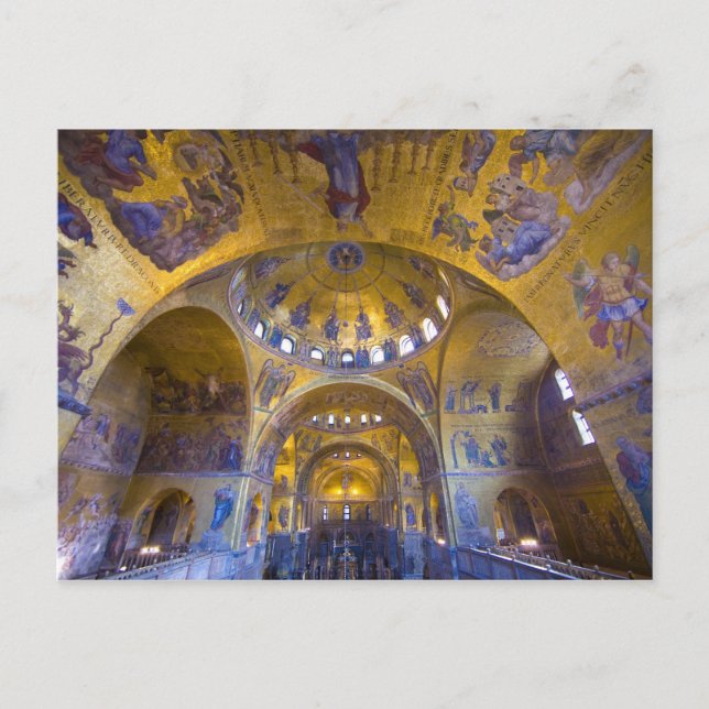 Postal Italia, Venecia. Catedral del Interior de San Marc (Anverso)