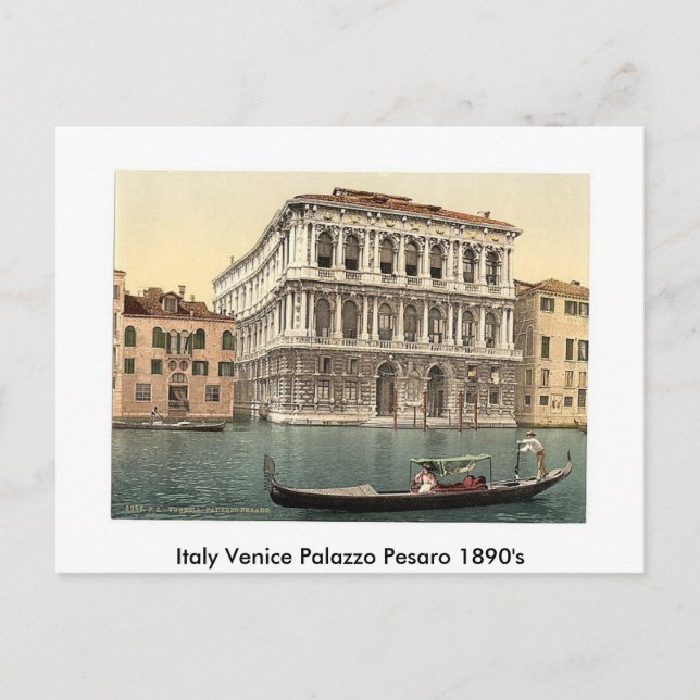 Postal Italia Venecia Palacio Pésaro Años 1890 (Anverso)