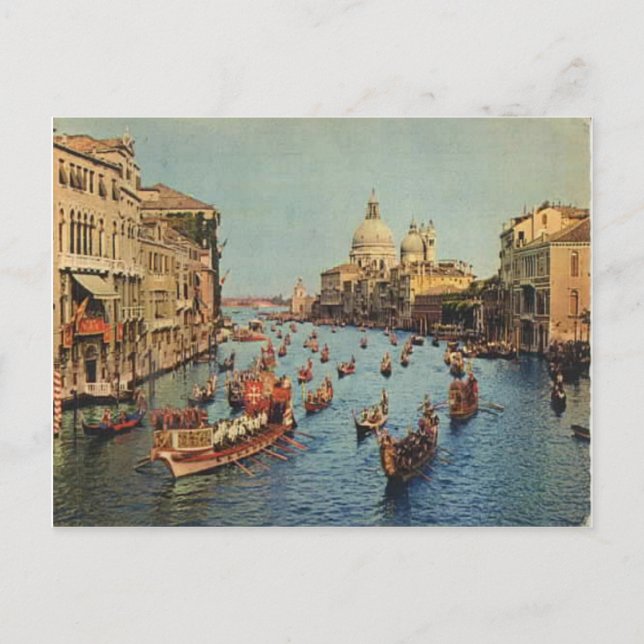 Postal Italia, Venecia, Regatta en el Gran Canal (Anverso)