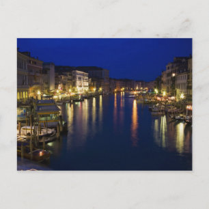 Postal Italia, Venecia, Vista nocturna a lo largo del Gra
